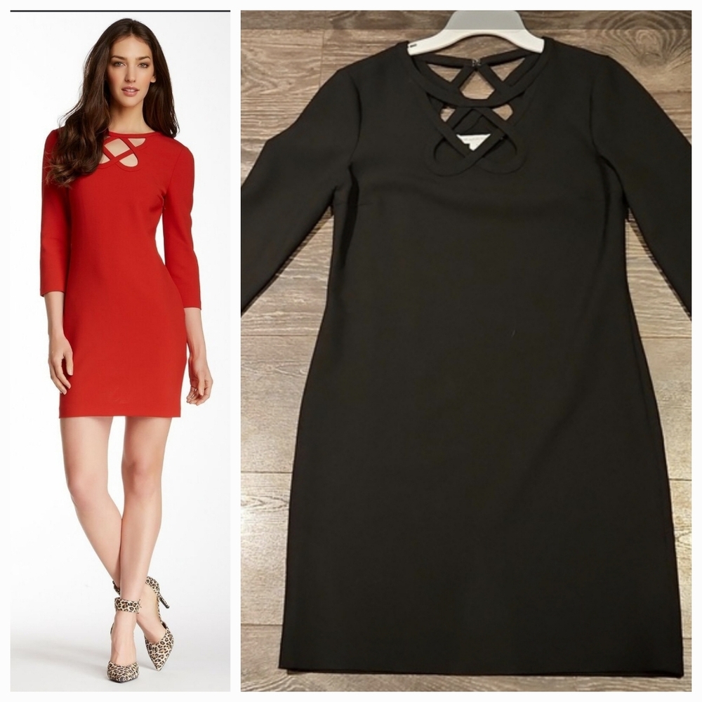 ❤️ NWOT! DIANE VON FURSTENBERG CARMEN SHEATH DRESS W/ CUTOUT NECKLINE, 8